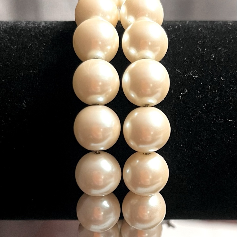 Faux pearl wrap bracelet